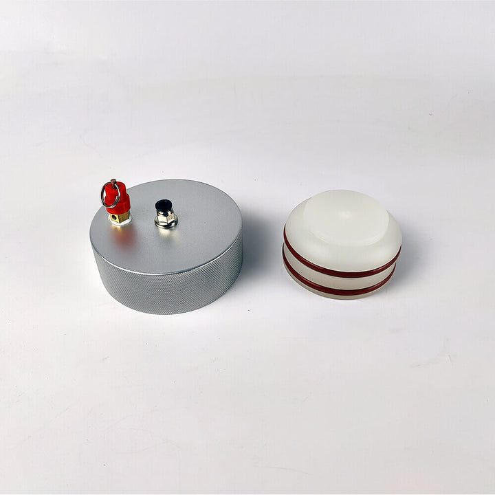 Three cylindrical objects with different designs on a white background Eazao 2L Cartridge Pneumatic Piston Kit for 3D Printers | Eazao Clay Ceramic 3D Printer