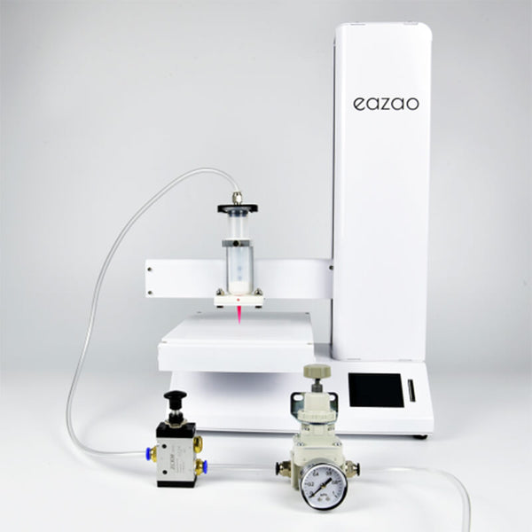 Eazao device with components on a gray background Eazao Bio Advanced 3D Printer for Viscous Fluids Eazao Bio Advanced 3D Printer for Viscous Fluids Print Size 150x150x240mm | Eazao Clay Ceramic 3D Printer