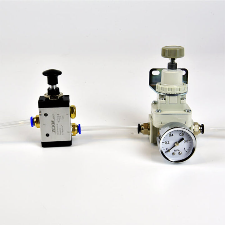 Two mechanical devices with a gauge on a white background Eazao Bio Advanced 3D Printer for Viscous Fluids Eazao Bio Advanced 3D Printer for Viscous Fluids Print Size 150x150x240mm | Eazao Clay Ceramic 3D Printer