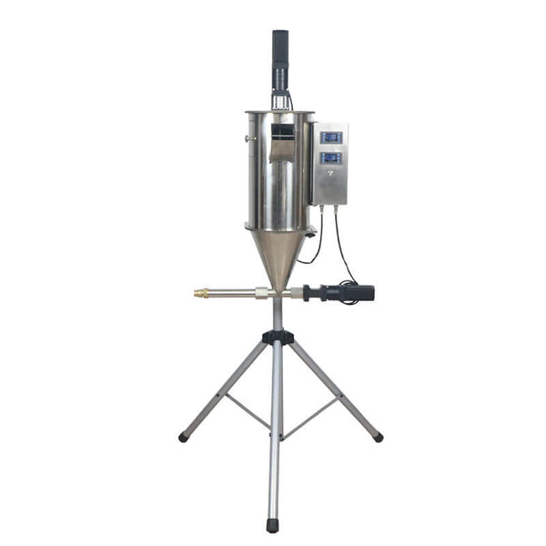 Metallic machine on a stand with a white background Eazao CCF Advanced Continuous Clay Feeder | Eazao Clay Ceramic 3D Printer