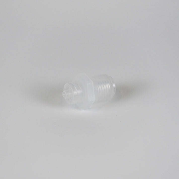 Clear plastic screw on a light gray background Eazao Nozzle Adapter for 3D Printers Accessory | Eazao Clay Ceramic 3D Printer