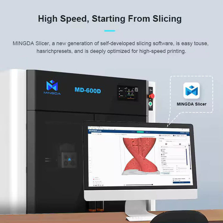Mingda MD 600D MD-600D Large Format Independent Dual Extruder IDEX 3D Printer Multicolor Fast 3D Printer Large Scale Build Volume 600x600x600mm