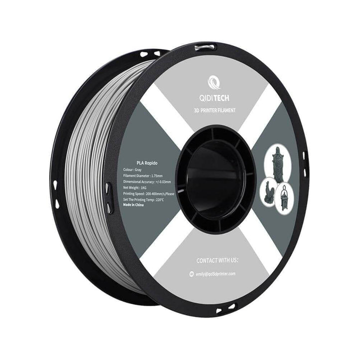 QIDI PLA Rapido Filament for Smooth 3D Printing | Qidi Tech Qidi 3D Printer QIDI-Tech-QIDI-3D-Printer-PLA-Rapido-Filament-Gray