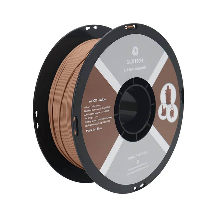 QIDI PLA Wood Filament Eco-Friendly 3D Printing Material | Qidi Tech Qidi 3D Printer QIDI-Tech-QIDI-3D-Printer-PLA-Wood-Filament-Cedar-Brown