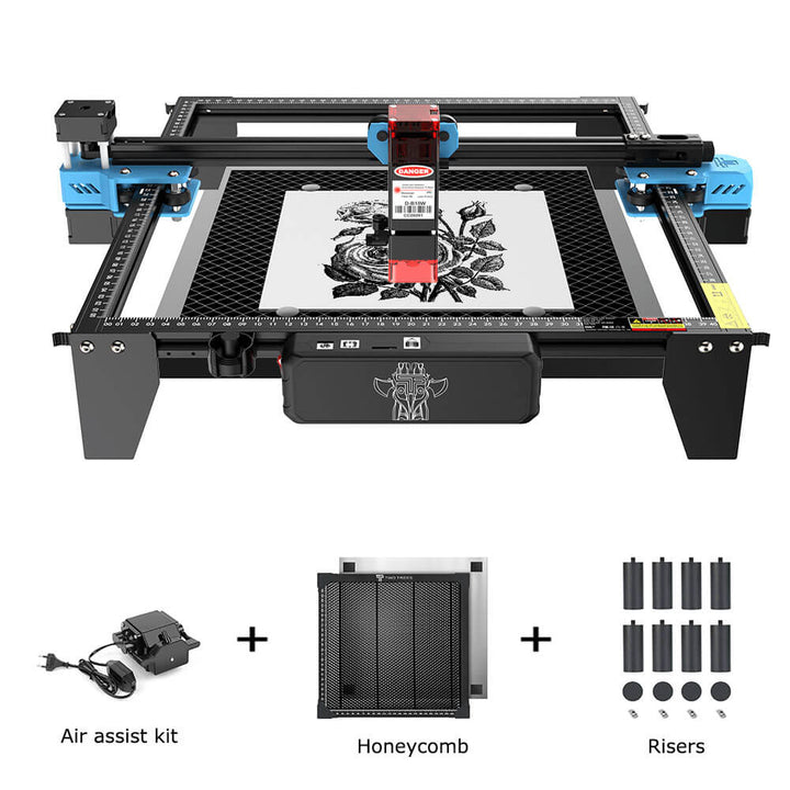 CNC machine with accessories on a white background TwoTrees TTS-55 Pro Diode Laser Engraver High Precision Laser Cutting and Engraving Solutions | Twotrees Laser Engraver