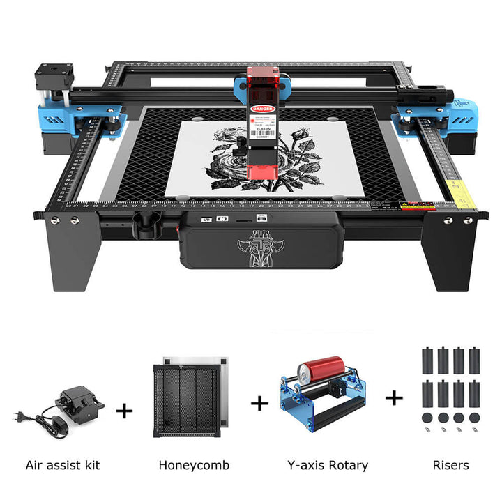 CNC machine with accessories on a white background TwoTrees TTS-55 Pro Diode Laser Engraver High Precision Laser Cutting and Engraving Solutions | Twotrees Laser Engraver