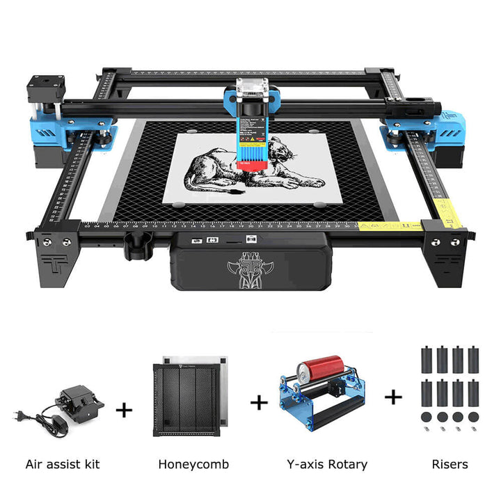 CNC machine with accessories on a white background TwoTrees TTS-55 Pro Diode Laser Engraver High Precision Laser Cutting and Engraving Solutions | Twotrees Laser Engraver