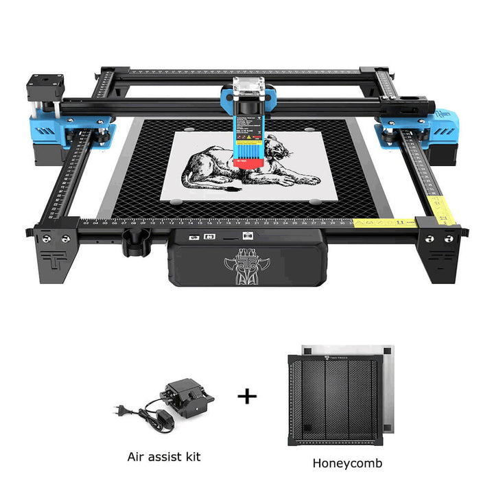Laser engraving machine with accessories on a white background TwoTrees TTS-55 Pro Diode Laser Engraver High Precision Laser Cutting and Engraving Solutions | Twotrees Laser Engraver