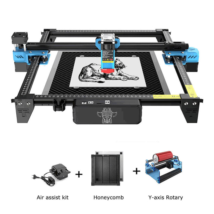 CNC machine with accessories on a white background TwoTrees TTS-55 Pro Diode Laser Engraver High Precision Laser Cutting and Engraving Solutions | Twotrees Laser Engraver