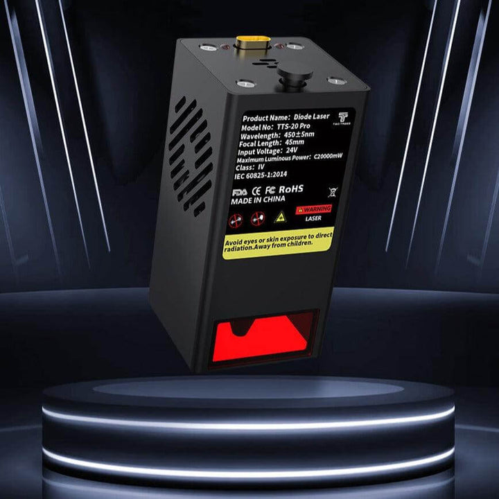 Black laser device with red light on a dark background Twotrees 20W Laser Module for TTS Pro Series Enhance Your Laser Engraver | Twotrees Laser Engraver Parts Accessories
