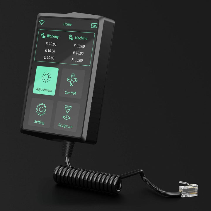 Control panel with digital display and buttons on a black background Twotrees 3.5 Touch Screen for TTS Pro Series Laser Engraver TTS25 TTS55 TTS10 | Twotrees Laser Engraver Parts Accessories