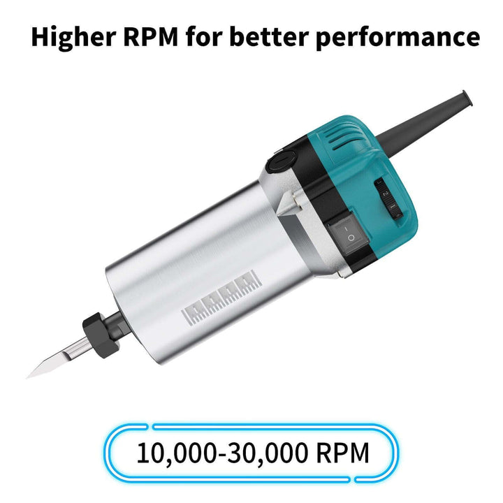 Electric screwdriver with a focus on higher RPM for better performance, on a white background. Twotrees 30000RPM Wood Router for CNC Machines | Twotrees CNC Router Parts Accessories