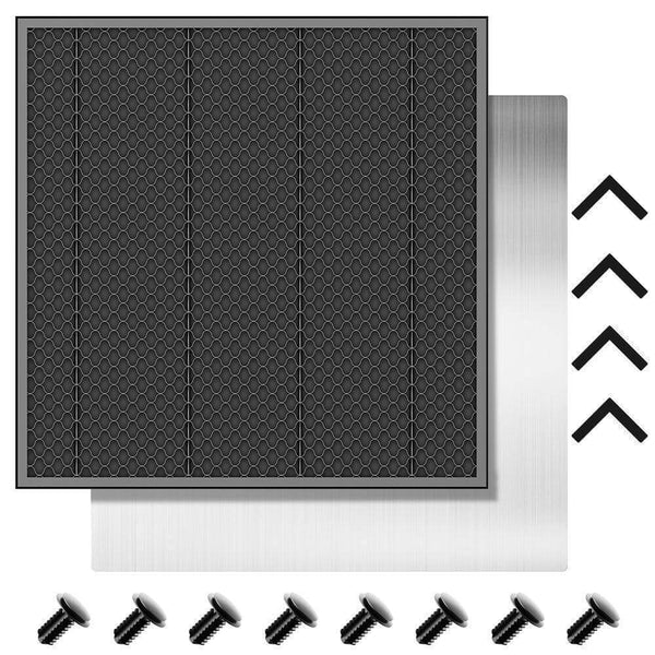 Black metal filter with screws on a white background Twotrees 420x420mm Laser Cutting Honeycomb Workbench Table | Twotrees CNC Router Parts Accessories