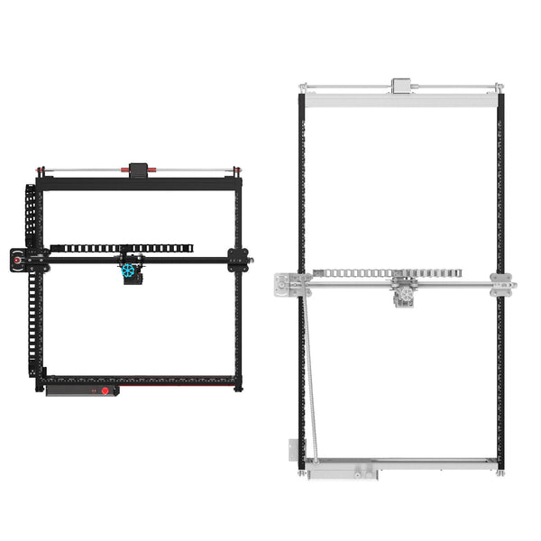 Two mechanical frame structures on a white background Twotrees 450x900mm Extension Kit for TS2 Laser Engraving | Twotrees Laser Engraver Parts Accessories
