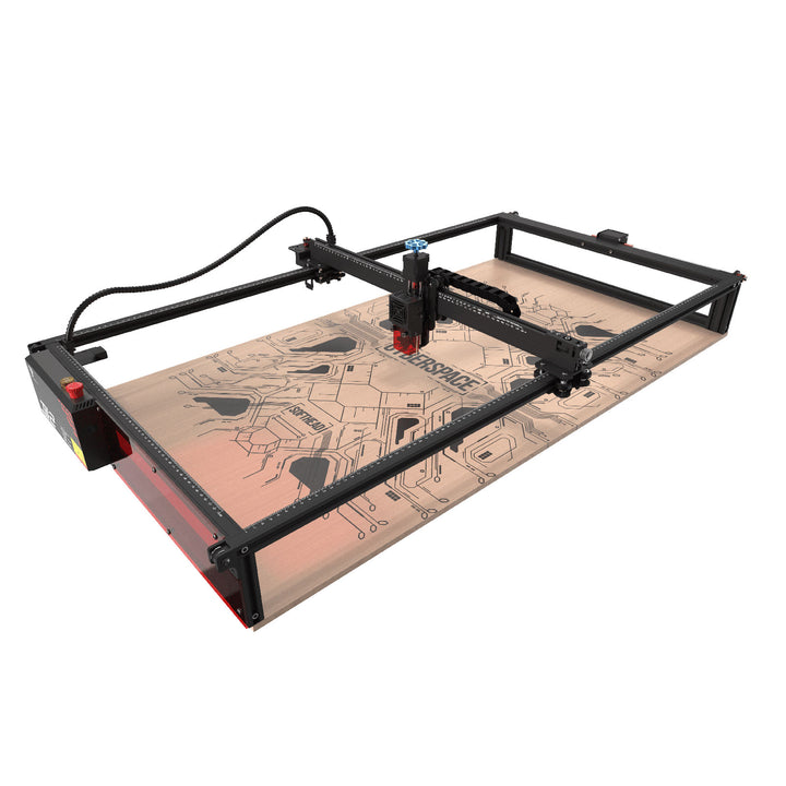 CNC machine on a wooden platform with a white background Twotrees 450x900mm Extension Kit for TS2 Laser Engraving | Twotrees Laser Engraver Parts Accessories