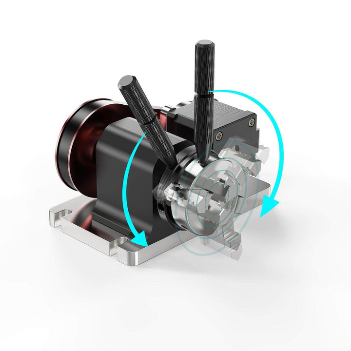 Mechanical component with a clear plastic cover on a white background Twotrees 4th Axis CNC Rotary Module Kit for TTC450 TTC-450 Pro | Twotrees CNC Router Parts Accessories
