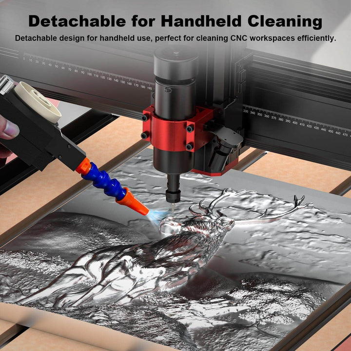 CNC machine with detachable cleaning tool for workspace cleaning Twotrees 500W Air Cooled Cooling Kit for CNC Routers | Twotrees CNC Router Parts Accessories