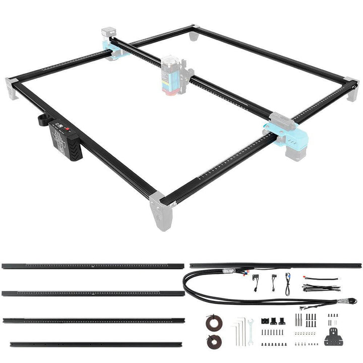 Mechanical laser engraving machine with components on a white background Twotrees 600x600mm Extension Kit for Laser Engraver | Twotrees Laser Engraver Parts Accessories
