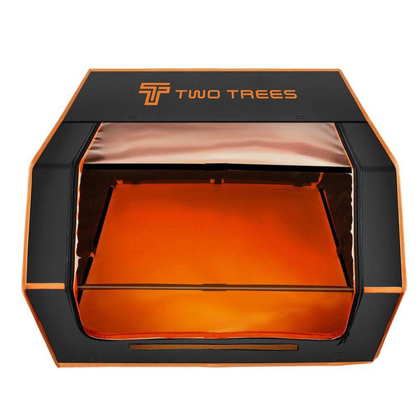 Two Trees product with orange interior on a white background Twotrees 780x720x460mm Laser Engraver Enclosure Enhance Your Engraving Experience | Twotrees Laser Engraver Parts Accessories