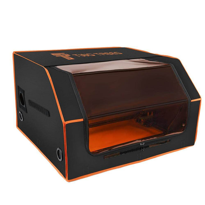 Black and orange electronic device with a transparent front panel on a white background Twotrees 780x720x460mm Laser Engraver Enclosure Enhance Your Engraving Experience | Twotrees Laser Engraver Parts Accessories