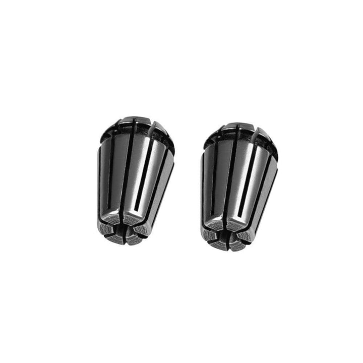 Two metallic cylindrical components on a white background Twotrees ER11 Collet Chuck for CNC Machines | Twotrees CNC Router Parts Accessories
