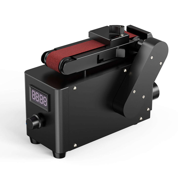 Black belt sander with digital display on a white background Twotrees Multi-purpose Grinder for CNC Projects | Twotrees CNC Router Parts Accessories