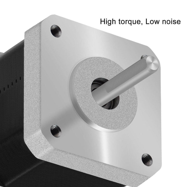 Mechanical component with 'High torque, Low noise' text on a white background Twotrees Nema 17 Stepper Motor 5 Pieces Pack for CNC and 3D Printing | Twotrees CNC Router Parts Accessories