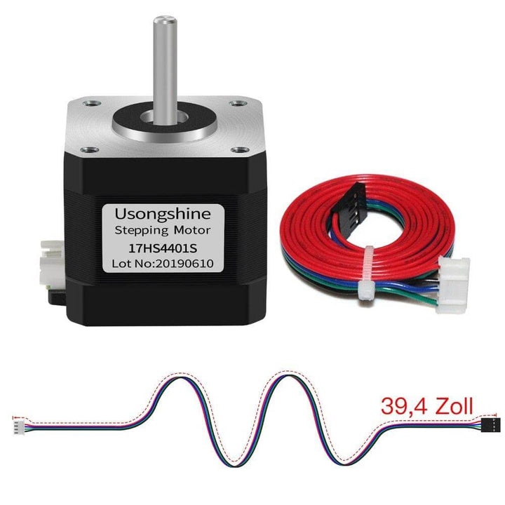 Usongshine stepping motor with wiring on a white background Twotrees Nema 17 Stepper Motor 5 Pieces Pack for CNC and 3D Printing | Twotrees CNC Router Parts Accessories