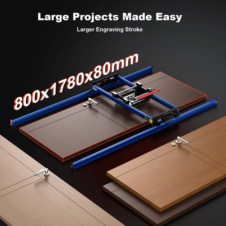 CNC engraving machine with a large worktable and text indicating size. Twotrees RS-200 Trimming Machine Aid for Woodworking | Twotrees CNC Router Parts Accessories