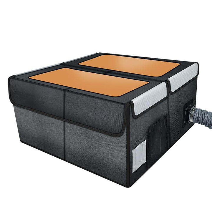Black and gray storage box with orange interior on a white background Twotrees TE700 Laser Engraving Enclosure for CNC Machines Enhance Your Laser Cutting Experience | Twotrees Laser Engraver Parts Accessories