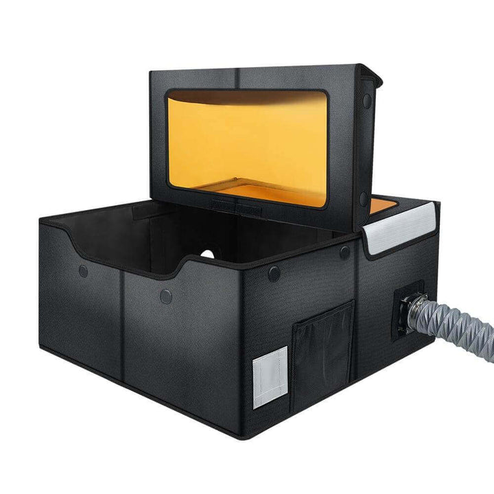 Black air filter with yellow interior on a white background Twotrees TE700 Laser Engraving Enclosure for CNC Machines Enhance Your Laser Cutting Experience | Twotrees Laser Engraver Parts Accessories