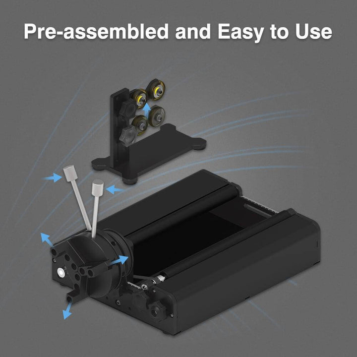 Pre-assembled electronic device with components on a gray background Twotrees TR2 PRO Rotary Attachment for Laser Engraving | Twotrees Laser Engraver Parts Accessories