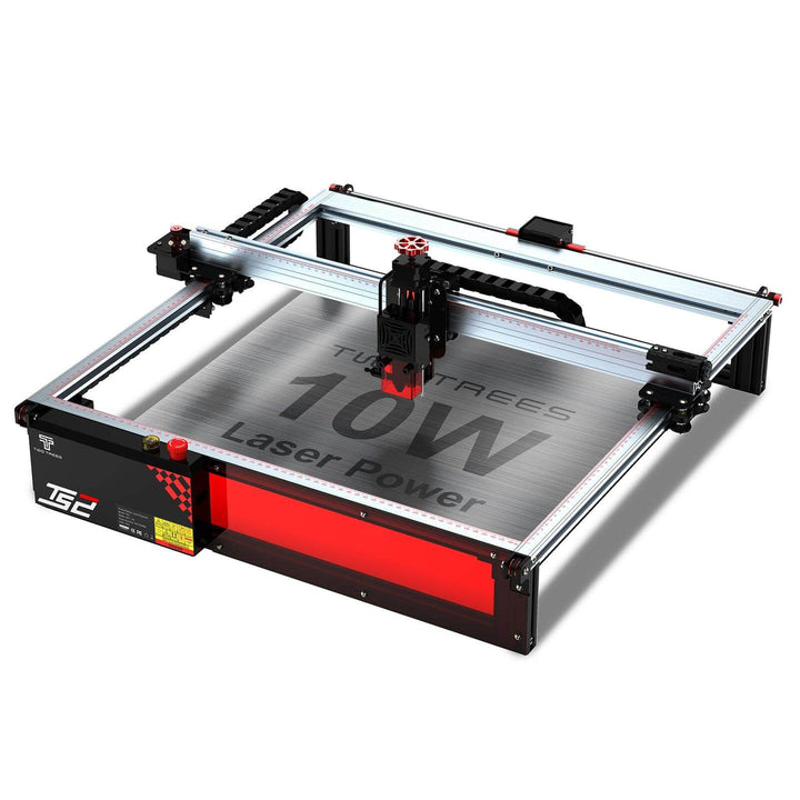 Laser engraving machine with '10W Laser Power' text on a white background Twotrees TS2 10W Diode Laser Engraver for Precision Crafting | Twotrees Laser Engraver