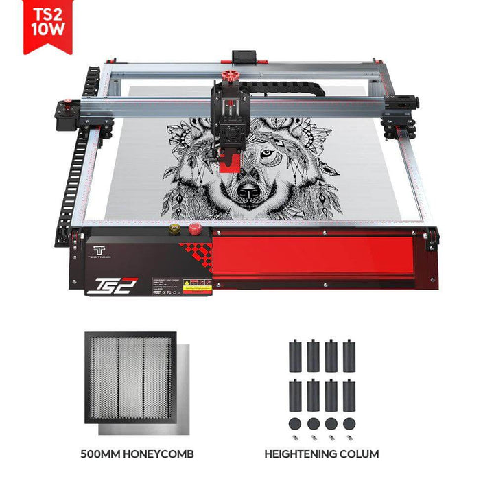 Laser engraving machine with accessories on a white background Twotrees TS2 10W Diode Laser Engraver for Precision Crafting | Twotrees Laser Engraver