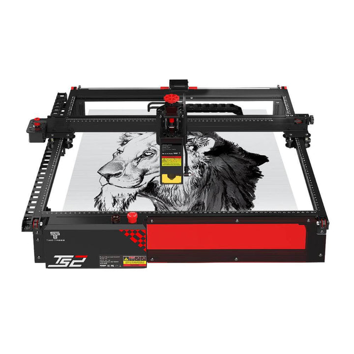 Laser engraving machine with a lion design on a white background Twotrees TS2 20W Laser Engraver High Precision Wood & Metal Engraving | Twotrees Laser Engraver