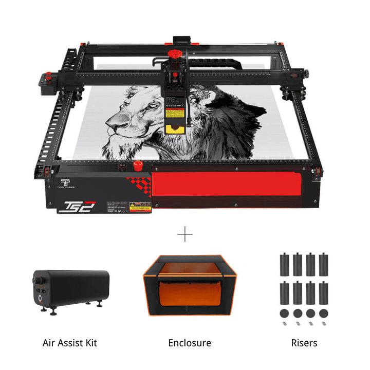 Laser engraving machine with accessories on a white background Twotrees TS2 20W Laser Engraver High Precision Wood & Metal Engraving | Twotrees Laser Engraver