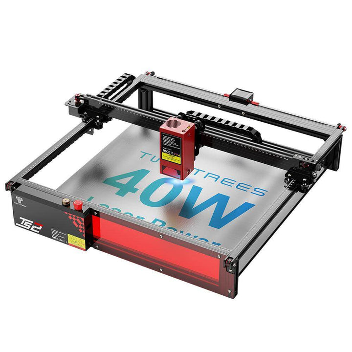 Laser cutting machine with '40W' text on a white background Twotrees TS2 40W Laser Engraver Precision Engraving and Cutting Machine | Twotrees Laser Engraver