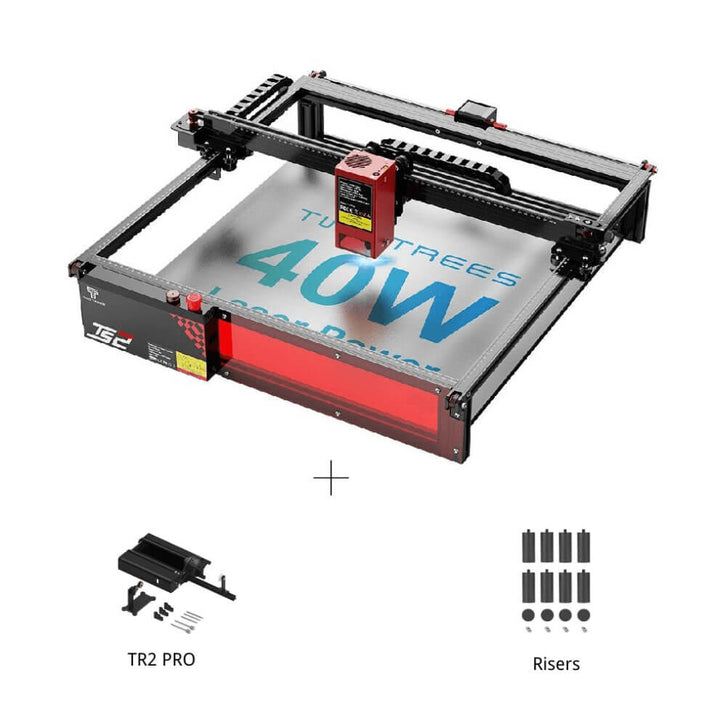 Laser engraving machine with accessories on a white background Twotrees TS2 40W Laser Engraver Precision Engraving and Cutting Machine | Twotrees Laser Engraver