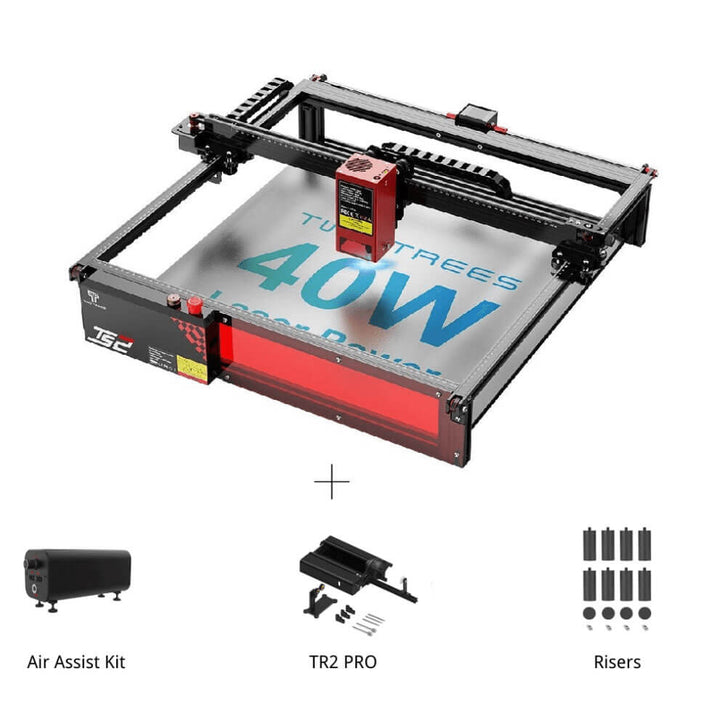 Laser engraving machine with accessories on a white background Twotrees TS2 40W Laser Engraver Precision Engraving and Cutting Machine | Twotrees Laser Engraver