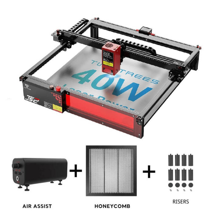 CNC machine with accessories on a white background Twotrees TS2 40W Laser Engraver Precision Engraving and Cutting Machine | Twotrees Laser Engraver