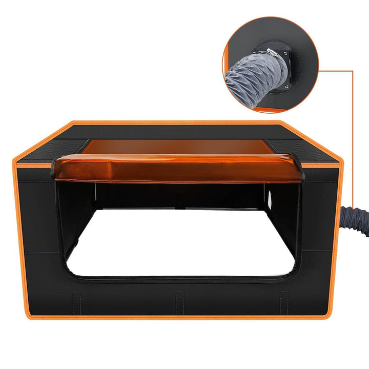 Black and orange air filter with a close-up of the filter element on a white background Twotrees TS2 Laser Engraver Enclosure with Smoke Control | Twotrees Laser Engraver Parts Accessories