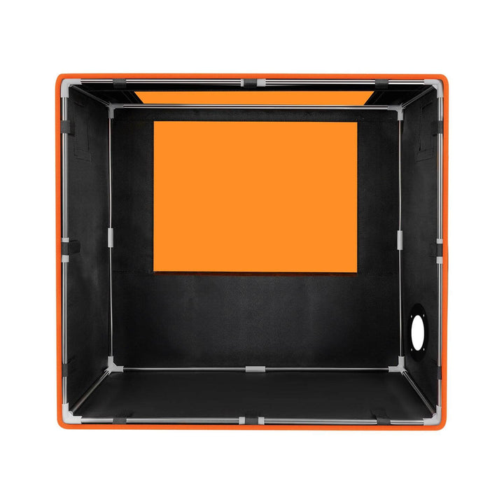 Black and orange box with a square opening on a white background Twotrees TS2 Laser Engraver Enclosure with Smoke Control | Twotrees Laser Engraver Parts Accessories