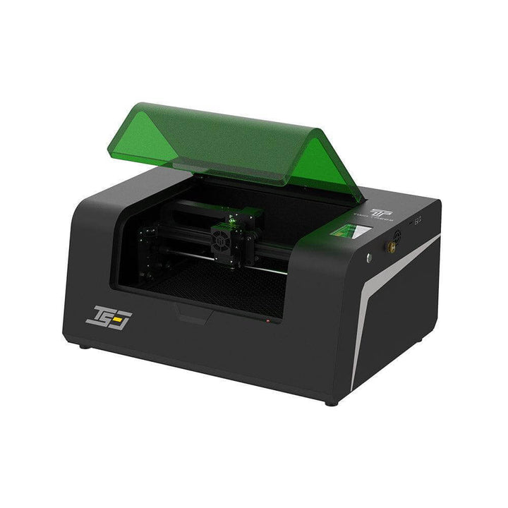 Black and green laser cutting machine on a white background Twotrees TS3 10W Black Enclosed Diode Laser Engraver - High Precision & Safety | Twotrees Laser Engraver