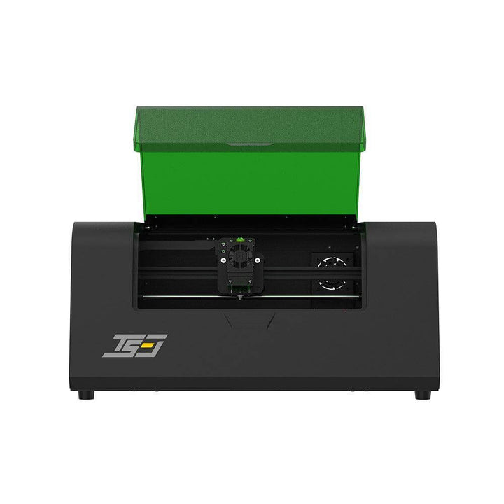 Black and green laser cutting machine on a white background Twotrees TS3 10W Black Enclosed Diode Laser Engraver - High Precision & Safety | Twotrees Laser Engraver