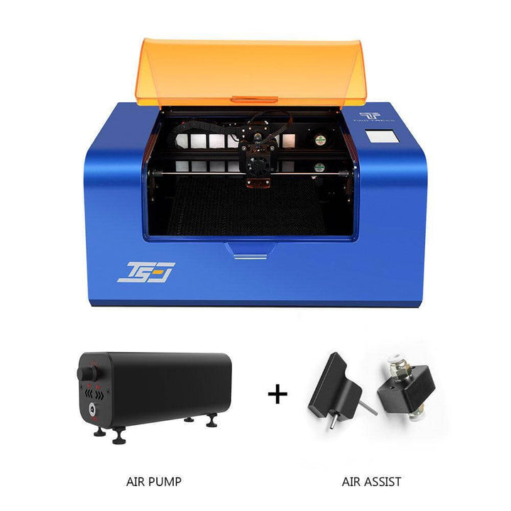 Blue laser cutting machine with accessories on a white background Twotrees TS3 10W Black Enclosed Diode Laser Engraver - High Precision & Safety | Twotrees Laser Engraver