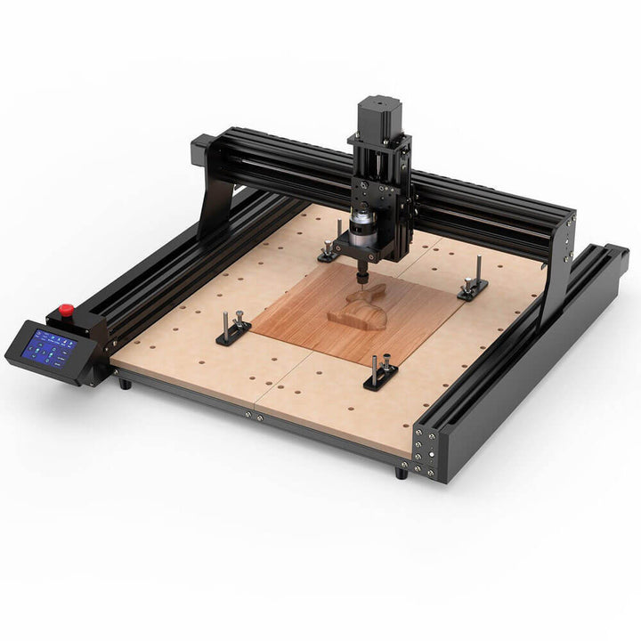 CNC machine on a wooden platform with a white background Twotrees TTC 450 Affordable CNC Router Machine | Twotrees CNC Router