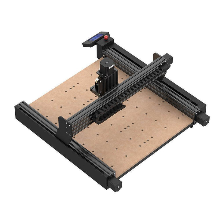 CNC machine on a wooden platform with a white background Twotrees TTC 450 Affordable CNC Router Machine | Twotrees CNC Router