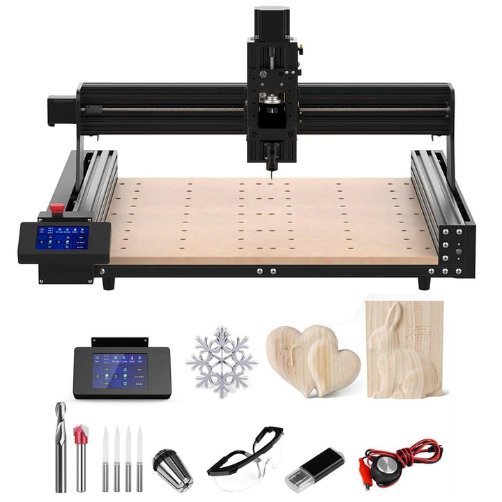 CNC machine with accessories on a white background Twotrees TTC 450 Affordable CNC Router Machine | Twotrees CNC Router