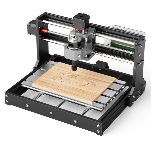 CNC machine engraving on a wooden board with a white background Twotrees TTC3018 CNC Router Machine Affordable Precision | Twotrees CNC Router