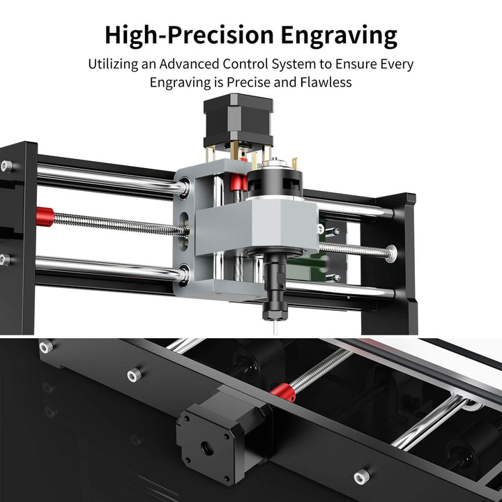 High-precision engraving machine with text about advanced control system Twotrees TTC3018 CNC Router Machine Affordable Precision | Twotrees CNC Router
